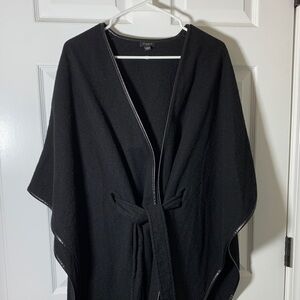 Ann Taylor 100% Wool Black Women's Cape with Tie